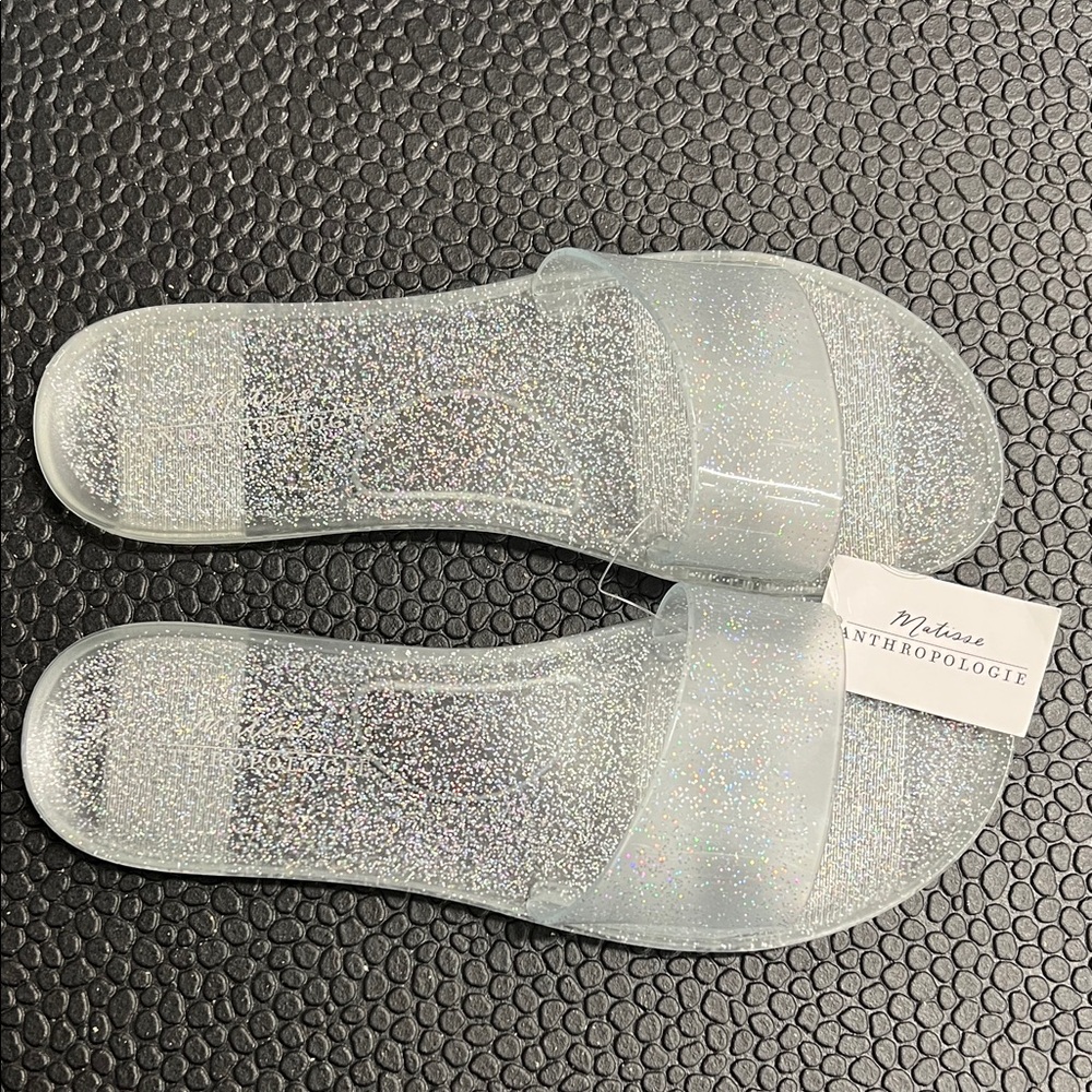 NWT Anthropologie Glitter Slides